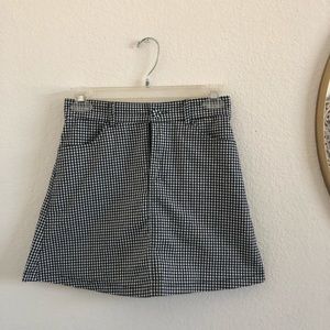 Black and white checkered miniskirt